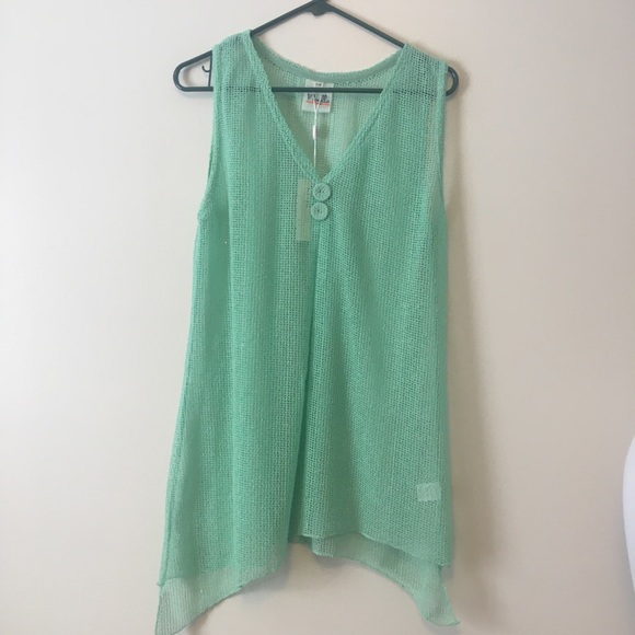 Noelle Green Sequin Mesh Tunic Sm/Med - Picture 3 of 7